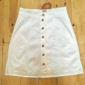 J CREW white denim button down skirt sz28